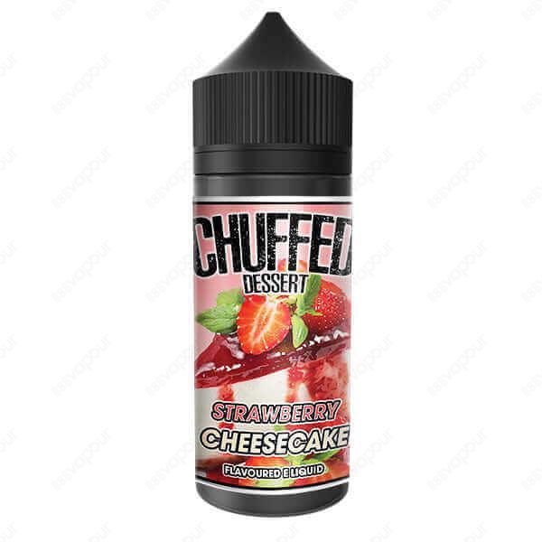 Chuffed Dessert Strawberry Cheesecake E-Liquid | £7.00 | 888 Vapour | Chuffed Dessert Strawberry Cheesecake e-liquid is a buttery biscuit base, rich, cool cream cheese filling and strawberry sauce drizzled over the top. This vape juice captures all the de