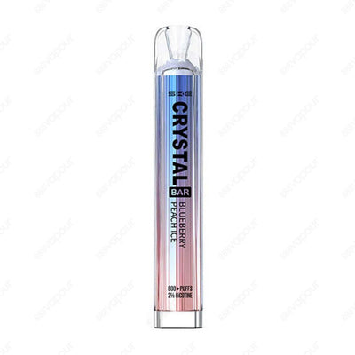 CRYSTAL Bar Blueberry Peach Ice Disposable | 888Vapour | £4.99 | 888 Vapour | Crystal Bar Blueberry Peach Ice combines sharp Blueberries and salivating peach with a fresh ice hit for a flavoursome hit in all 600 puffs. At 888 Vapour, the Crystal Bar Blueb