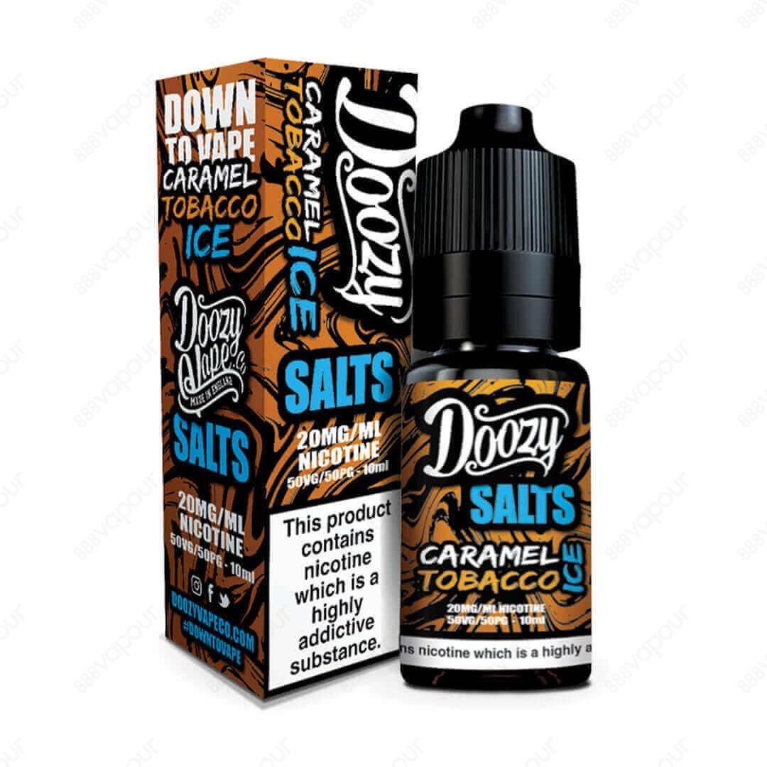 Doozy Salts Caramel Tobacco Ice Salt E-Liquid | £3.95 | 888 Vapour | Doozy Salts Caramel Tobacco Ice is a rich infusion of warm tobacco, rich caramel and cool menthol, a perfect all-day flavour!Salt nicotine is made from the same nicotine found within the