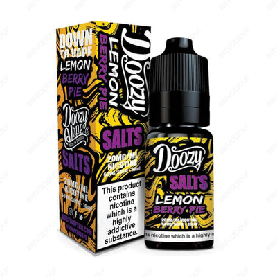 Doozy Salts Lemon Berry Pie Salt E-Liquid | £3.95 | 888 Vapour | Doozy Salts Lemon Berry Pie is a delicious mix of buttery biscuit base, sweet lemon and ripened blueberries. The perfect dessert flavour!Salt nicotine is made from the same nicotine found wi