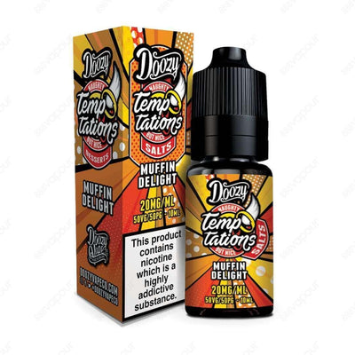 Doozy Temptations Muffin Delight Salt E-Liquid | £3.95 | 888 Vapour | Doozy Vape Co Temptations Muffin Delight is a sweet muffin infused with ripe apples and sprinkled with cinnamon.Salt nicotine is made from the same nicotine found within the tobacco pla