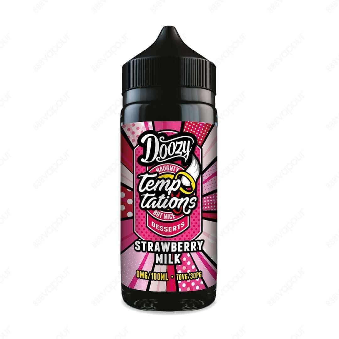 Doozy Temptations Strawberry Milk Shortfill E-liquid | £11.99 | 888 Vapour | Doozy Vape Co Temptations Strawberry Milk is a smooth, creamy milkshake infused with delicious, ripened strawberries. Temptations Strawberry Milk is available in a 0mg 100ml shor