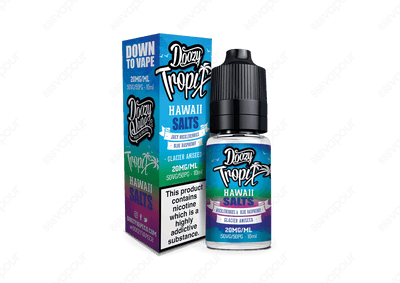 Doozy Tropix Hawaii Salt E-Liquid | £3.95 | 888 Vapour | Doozy Vape Co Tropix Hawaii salt e-liquid is a tantalising mix of juicy huckleberries and blue raspberry with a hint of glacier aniseed. A fresh fruity taste with a nicely balanced cool aftertaste.