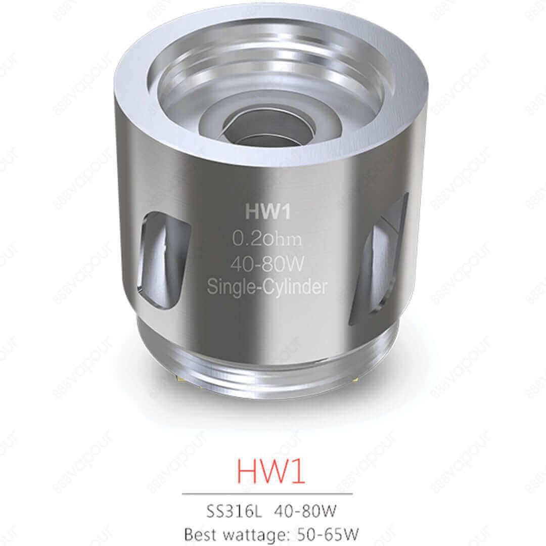 Eleaf HW1 0.2Ohm Coils | £15.00 | 888 Vapour | The Eleaf HW1 coils are designed for the ELLO and ELLO Mini tanks, are low resistance and are best used at high power. Consisted of an SS316L coil, the HW1 single-cylinder 0.2 coil is capable of working under