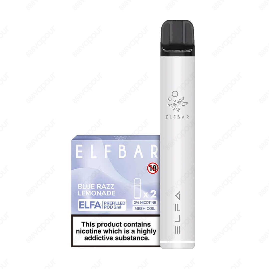 Elf Bar Elfa Pod Kit | £7.99 | 888 Vapour | The Elfa Pod Kit by Elf Bar is the ideal device for someone looking to quit smoking, combining the sleek look and feel of a disposable vape with a rechargable device. The Elfa Pod Kit comes with 1x 2ml pod fille