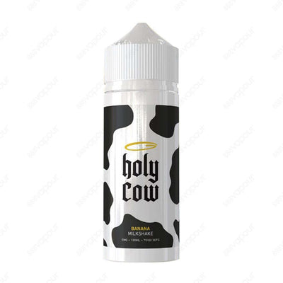 Holy Cow Banana Milkshake E-liquid | £11.99 | 888 Vapour | Holy Cow Banana Milkshake E-Liquid infuses ripened bananas with rich, creamy, milkshake.Banana Milkshake by Holy Cow is available in a 0mg 100ml shortfill, with space for two 10ml 18mg nicotine sh