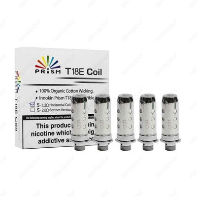 Innokin T18-E Coils | £9.99 | 888 Vapour | The Innokin T18-E coils can be used with Innokins Prism tanks. These coils contain Japanese organic cotton in resistance of 1.5ohm for a satisfying mouth-to-lung vape with amazing flavour.