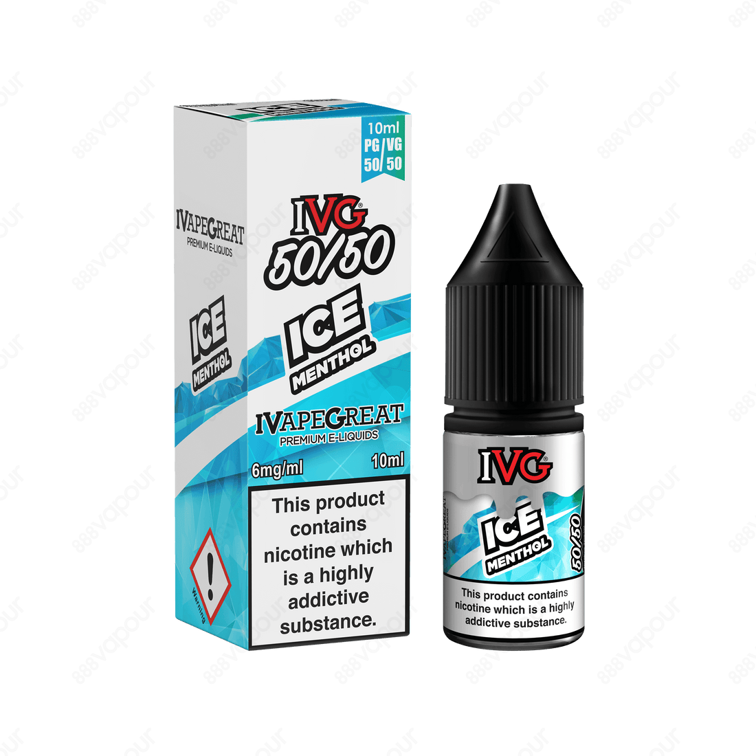 IVG Ice Menthol 50/50 E-Liquid | £3.49 | 888 Vapour | I VG Ice Menthol e-liquid is a chilled menthol with extra menthol and an ice touch! Ice Menthol by I VG is available in a 10ml bottle in 3mg, 6mg, 12mg and 18mg strengths, with a 50%VG/50%PG ratio that