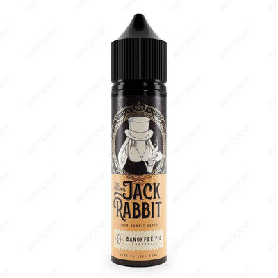 Jack Rabbit Banoffee Pie E-Liquid | £14.99 | 888 Vapour | Jack Rabbit Banoffee Pie E-Liquid is whipped cream with caramel toffee and banana over a biscuit base. Banoffee Pie by Jack Rabbit is available in a 0mg 50ml shortfill, with space for one 10ml 18mg
