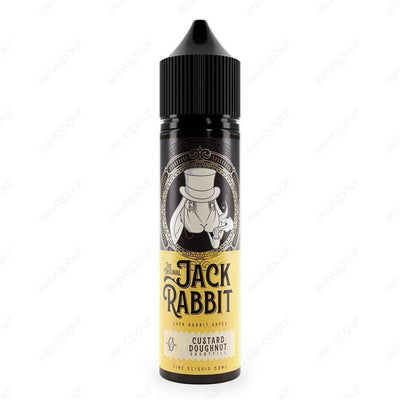 Jack Rabbit Custard Doughnut E-Liquid | £14.99 | 888 Vapour | Jack Rabbit Custard Doughnut E-Liquid is a sugary doughnut infused with a smooth custard filling! Custard Doughnut by Jack Rabbit Vapes is available in a 0mg 50ml shortfill, with space for one