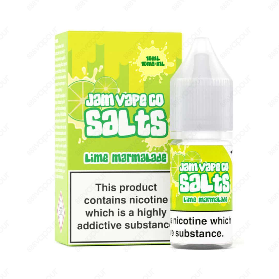 Jam Vape Co Lime Marmalade Salt E-Liquid | £2.50 | 888 Vapour | The Jam Vape Co Lime Marmalade nicotine salt e-liquid by Juice Sauz is a traditional lime marmalade flavour. Salt nicotine is made from the same nicotine found within the tobacco plant leaf b