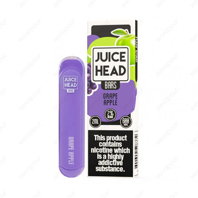 Juice Head Grape Apple Disposable Vape Kit | £5.50 | 888 Vapour | If you're looking to make the switch to vaping but you're not ready to invest in a full vape kit, then the Juice Head Bar is the perfect choice! The Juice Head Bar Grape Apple is a sweet in