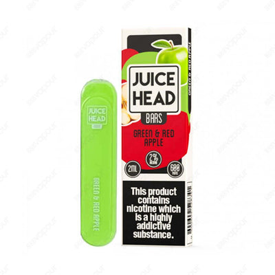 Juice Head Green & Red Apple Disposable Vape Kit | £5.50 | 888 Vapour | If you're looking to make the switch to vaping but you're not ready to invest in a full vape kit, then the Juice Head Bar is the perfect choice! The Juice Head Bar Green & Red Apple i