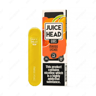 Juice Head Mango Lychee Disposable Vape Kit | £5.50 | 888 Vapour | If you're looking to make the switch to vaping but you're not ready to invest in a full vape kit, then the Juice Head Bar is the perfect choice! The Juice Head Bar Mango Lychee infuses jui