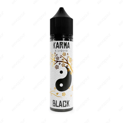 Karma Black E-Liquid | £8.00 | 888 Vapour | Karma Black e-liquid is dark blackcurrants and juicy raspberries blended with red cherries and a hint of aniseed. Black by Karma is available in a 0mg 50ml shortfill, with space for one 10ml 18mg nicotine shot t