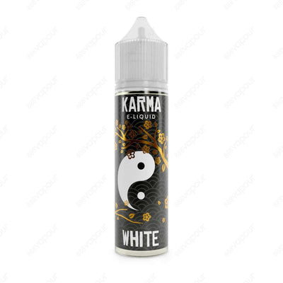 Karma White E-Liquid | £8.00 | 888 Vapour | Karma White e-liquid is ripe strawberry blended with watermelon and refreshing cucumber. White by Karma is available in a 0mg 50ml shortfill, with space for one 10ml 18mg nicotine shot to create 60ml of 3mg stre