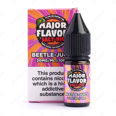 Major Flavor Beetle Juice Salt E-Liquid | £3.49 | 888 Vapour | Blue Fusion nicotine salt e-liquid by Major Flavor is a fruit salad sweets flavoured juice. Salt nicotine is made from the same nicotine found within the tobacco plant leaf but requires a diff
