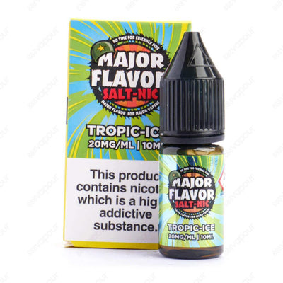 Major Flavor Tropic Ice Salt E-Liquid | £3.49 | 888 Vapour | Tropic Ice nicotine salt e-liquid by Major Flavor is a tasty blend of sweet tangy pineapple and peach ice tea with a kick of ice! Salt nicotine is made from the same nicotine found within the to