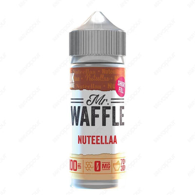 Mr Waffle Nuteellaa E-Liquid | £5.00 | 888 Vapour | Mr Waffle Nuteellaa e-liquid is a chocolate lovers dream! Fluffy waffles with a warm chocolate spread. Nuteellaa by Mr Waffle is available in a 0mg 100ml shortfill, with space for two 10ml 18mg nicotine