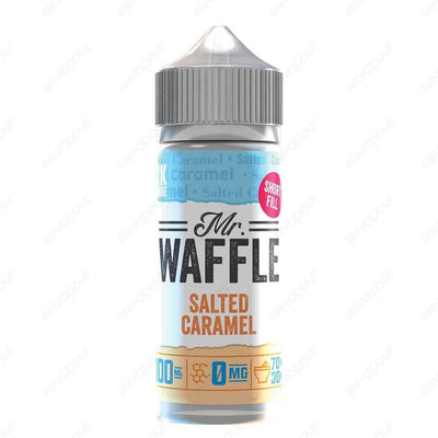 Mr Waffle Salted Caramel E-Liquid | £5.00 | 888 Vapour | Mr Waffle Salted Caramel e-liquid is a combination of creamy, buttery caramel with just the right amount of salt drizzled over a sweet waffle. Salted Caramel by Mr Waffle is available in a 0mg 100ml