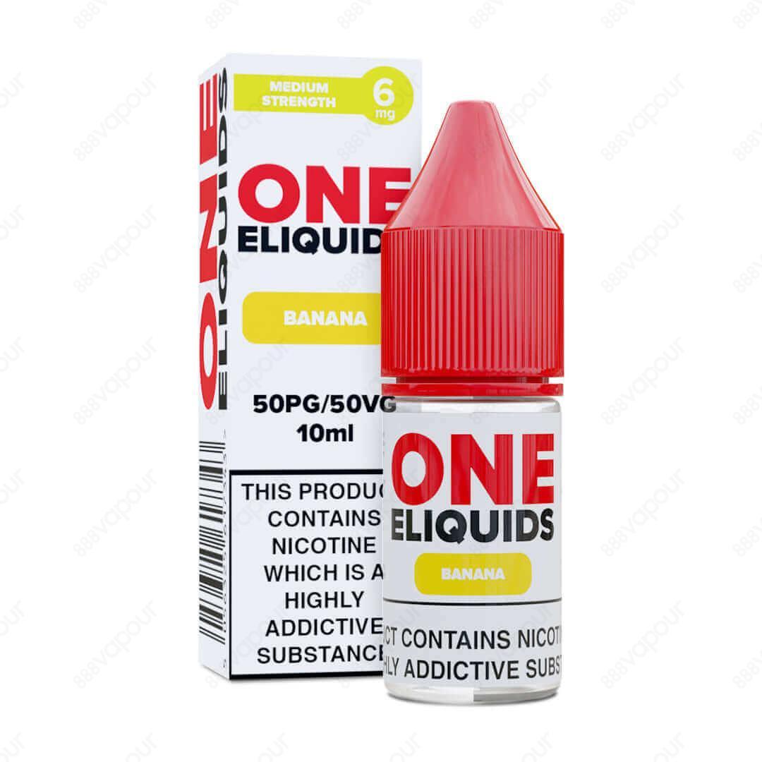 One ELiquids Banana E-Liquid | £1.00 | 888 Vapour | One Eliquids Banana delivers the ultimate mellow fruity hit! This sweet and creamy blend is ideal for starter kits and pod systems thanks to its 50PG/50VG ratio. Offering unbeatable value for money and a