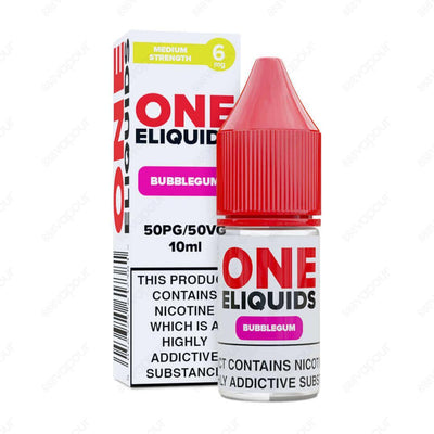 One ELiquids Bubblegum E-Liquid | £1.00 | 888 Vapour | One Eliquids Bubblegum is a delicious combination of bubbly strawberries with sweet notes of taffy and citrus! This classic blend is ideal for starter kits and pod systems thanks to its 50PG/50VG rati