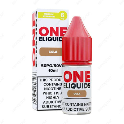 One ELiquids Cola E-Liquid | £1.00 | 888 Vapour | One Eliquids Cola is the ultimate blend of dark sugary sweetness with a bubbly zing to finish! This classic fizzy pop blend is ideal for starter kits and pod systems thanks to its 50PG/50VG ratio. Offering