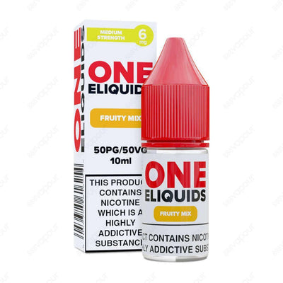 One ELiquids Fruity Mix E-Liquid | £1.00 | 888 Vapour | One Eliquids Fruity Mix is the ultimate fruit juice flavoured 10ml! This classic blend of tangy pineapple, red berries, crisp green apple and a hint of zingy citrus is ideal for starter kits and pod