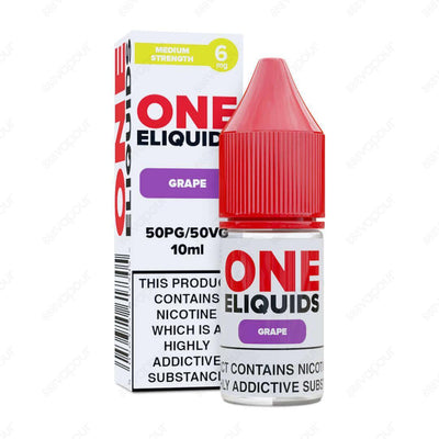 One ELiquids Grape E-Liquid | £1.00 | 888 Vapour | One Eliquids Grape is a delicious combination of sharp white grapes balanced with the sweet deep taste of red grapes. This classic sweet blend is ideal for starter kits and pod systems thanks to its 50PG/
