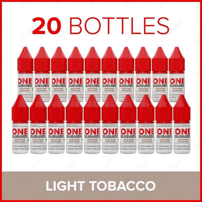One ELiquids Light Tobacco E-Liquid | £15.00 | 888 Vapour | One Eliquids Light Tobacco is a distinctively earthy blend that delivers a robust and classic cigarette flavour! This classic tobacco blend is ideal for starter kits and pod systems thanks to its