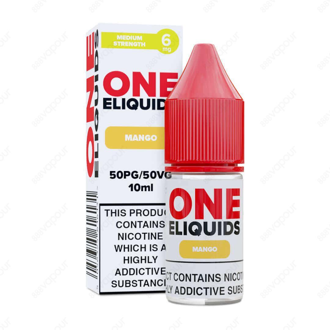 One ELiquids Mango E-Liquid | £1.00 | 888 Vapour | One Eliquids Mango is the ultimate tropical fruit flavour, delivering a sugary sweet vape with a satisfying fruity exhale. This exotic blend is ideal for starter kits and pod systems thanks to its 50PG/50