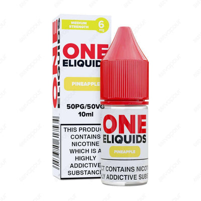 One ELiquids Pineapple E-Liquid | £1.00 | 888 Vapour | One Eliquids Pineapple is the ultimate summer vape! This tropically tangy blend is ideal for starter kits and pod systems thanks to its 50PG/50VG ratio. Offering unbeatable value for money and a wide