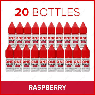 One ELiquids Raspberry E-Liquid | £15.00 | 888 Vapour | One Eliquids Raspberry is a deliciously sweet and summery 10ml! This classic blend of English fruits is ideal for starter kits and pod systems thanks to its 50PG/50VG ratio. Offering unbeatable value