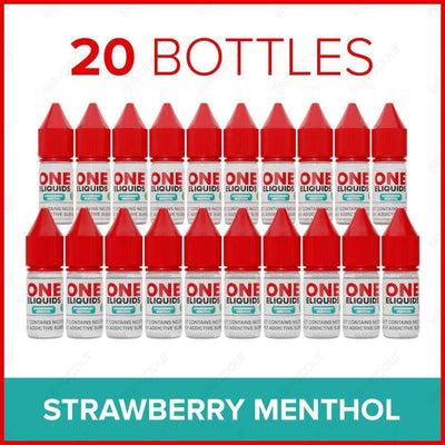 One ELiquids Strawberry Menthol E-Liquid | £15.00 | 888 Vapour | One Eliquids Strawberry Menthol is the ultimate flavour hybrid, bursting with sweet English strawberries and a cool blast of menthol. This refreshingly fruity blend is ideal for starter kits