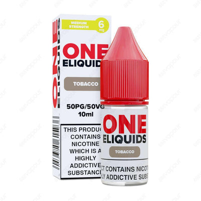 One ELiquids Tobacco E-Liquid | £1.00 | 888 Vapour | One Eliquids Tobacco is a smooth, earthy tobacco flavour complete with wood-roasted undertones. This authentic blend is ideal for starter kits and pod systems thanks to its 60PG/40VG ratio. Offering unb