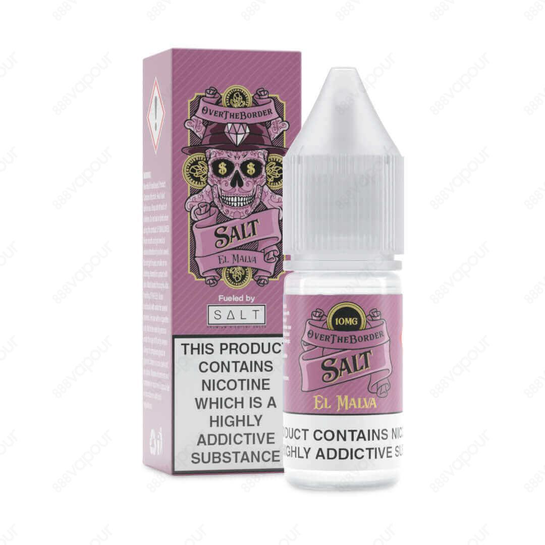 Over The Border El Malva Nicotine Salts | £3.49 | 888 Vapour | Meet El Malva, a delightful blend of rich grape with sharp notes of pink grapefruit. Topped off with a cool blast of menthol, this enticing 10ml nicotine salt delivers the luxuriously punchy a