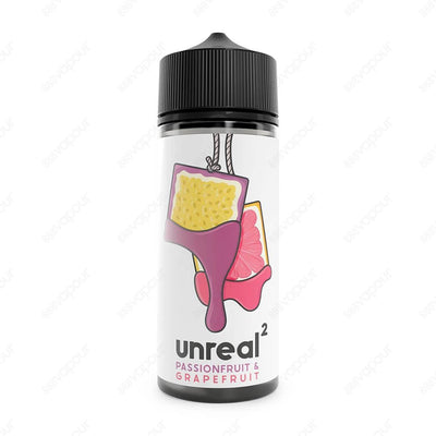 Unreal2 Passionfruit & Grapefruit Shortfill Vape E-Liquid | £14.99 | 888 Vapour | Passionfruit & Grapefruit from Unreal2 is a sweet combination of sweet passionfruit and ripe grapefruit. Available in a 100ml shortfill, with space to add up to two nicotine
