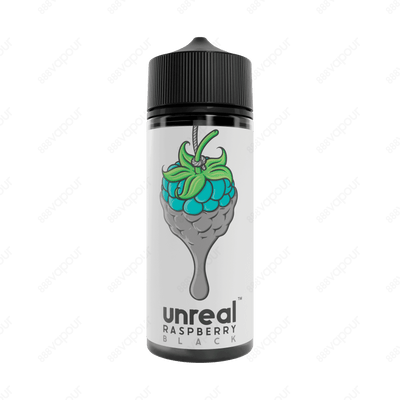 Unreal Raspberry Black Shortfill Vape E-Liquid | £14.99 | 888 Vapour | Black from Unreal Raspberry is a delicious combination of juicy blackberry with a sweet and sour blue raspberry base. Available in a 100ml shortfill, with space to add up to two nicoti