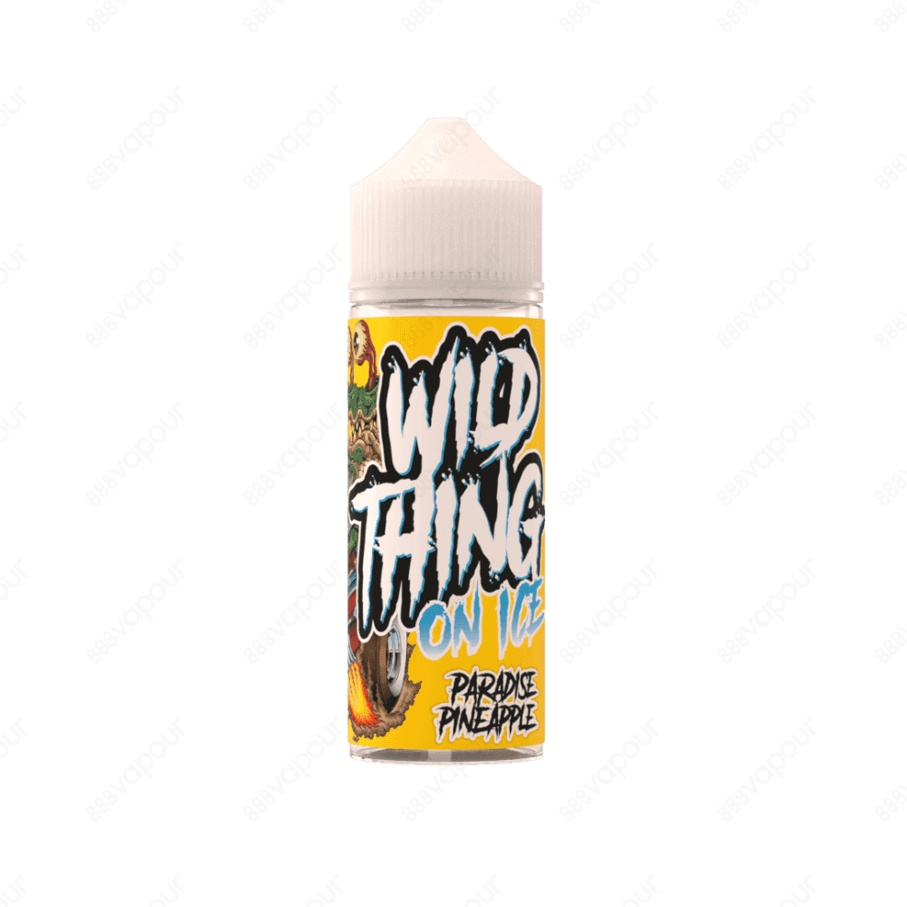 Wild Thing Paradise Pineapple On Ice E-Liquid | £8.00 | 888 Vapour | Wild Thing Paradise Pineapple On Ice e-liquid is a blended pineapple flavour with ice. Paradise Pineapple On Ice by Wild Thing is available in a 0mg 100ml shortfill, with space for two 1